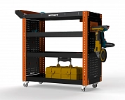 Тележка инструментальная Metalex Тип 2 700х450х950 4 полки (оранжево-черный)