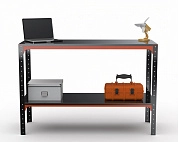 Стол-верстак Metalex серия KIT 950х1000х400 (одна полка) (оранжево-черный)