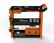 Тележка инструментальная Metalex Тип 1 800х400х950 3 полки (оранжево-черный)