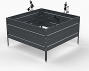 Грядка Metalex серия KitGarden 1000х1000х400 Серая