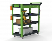 Тележка инструментальная Metalex Тип 1А 800х450х950 4 полки (серо-зеленый)
