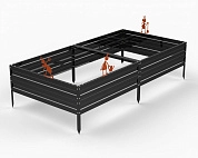 Грядки Metalex серия KitGarden 2000х1000х300 Черный