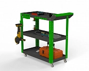 Тележка инструментальная Metalex Тип 1 900х400х950 3 полки (серо-зеленый)