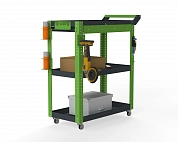 Тележка инструментальная Metalex Тип 1А 700х400х950 3 полки (серо-зеленый)