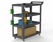 Тележка инструментальная Metalex Тип 1 700х400х950 4 полки (серый)