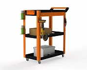 Тележка инструментальная Metalex Тип 1А 800х450х950 3 полки (оранжево-черный)