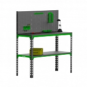 Стол-верстак Metalex 950х1600х400 (одна полка) + перфопанель с комплектом аксессуаров