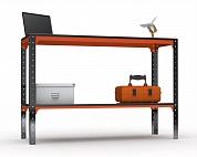 Стол-верстак Metalex серия KIT 950х1300х400 (одна полка) (оранжево-черный)