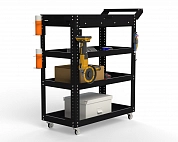 Тележка инструментальная Metalex Тип 1А 700х400х950 4 полки (черный)