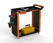 Тележка инструментальная Metalex Тип 2 700х450х800 2-е полки (оранжево-черный)