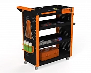 Тележка инструментальная Metalex Тип 2А 700х450х950 4 полки (оранжево-черный)