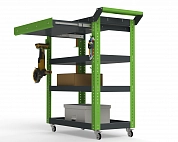 Тележка инструментальная Metalex Тип 1А 900х400х950 4 полки (серо-зеленый)