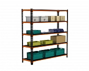 Стеллаж Metalex MID 2000х1800х600 5 полок оранжево-чёрный