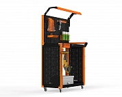 Тележка инструментальная Metalex тип 6 800х450х800 2-е полки (оранжево-черный)