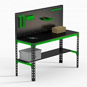 Стол металлический Metalex 750х1300х600 + перфопанель с комплектом аксессуаров