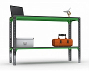 Стол-верстак Metalex серия KIT 950х1800х600 (одна полка) (серо-зеленый)