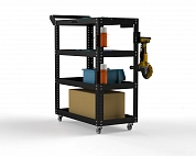 Тележка инструментальная Metalex Тип 1 700х450х950 4 полки (черный)