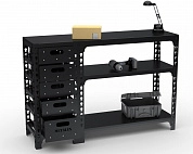 Стол-верстак Metalex c одной тумбой 950х1400х600  (чёрный)