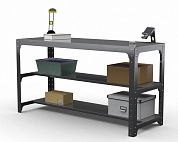 Стол металлический Metalex серия KIT 750х1100х600 (две полки) (серый)