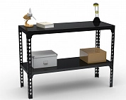 Стол-верстак Metalex 950х1600х500 (одна полка) чёрный