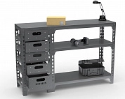 Стол-верстак Metalex c одной тумбой 950х1600х500  (серый)