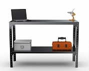 Стол-верстак Metalex серия KIT 950х1200х600 (одна полка) (черный)