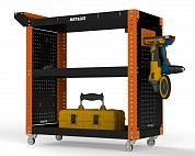Тележка инструментальная Metalex Тип 2 900х450х800 3 полки (оранжево-черный)