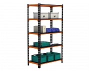 Стеллаж Metalex MID 2000х1000х400 5 полок оранжево-чёрный