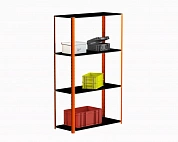 Стеллаж Metalex AIR 1800х800х400 (4 полки) оранжево-чёрный