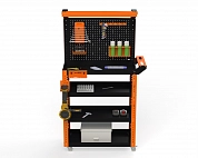 Тележка инструментальная Metalex тип 6 700х450х950 4 полки (оранжево-черный)