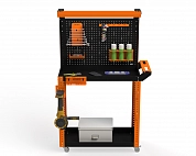 Тележка инструментальная Metalex тип 6 800х350х800 2-е полки (оранжево-черный)