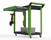 Тележка инструментальная Metalex Тип 1А 800х450х800 2-е полки (серо-зеленый)