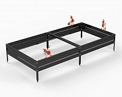 Грядки Metalex серия KitGarden 2000х1000х200 Черный