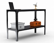 Стол-верстак Metalex серия KIT 950х1000х600 (одна полка) (черный)