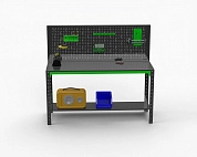 Стол металлический Metalex серия KIT 750х1000х600 + перфопанель с комплектом аксессуаров