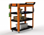 Тележка инструментальная Metalex Тип 1А 700х400х950 4 полки (оранжево-черный)