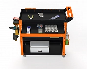 Тележка инструментальная Metalex Тип 2А 700х450х800 3 полки (оранжево-черный)
