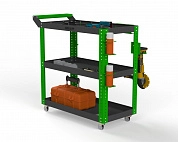 Тележка инструментальная Metalex Тип 1 700х450х950 3 полки (серо-зеленый)