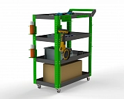 Тележка инструментальная Metalex Тип 1 900х450х950 4 полки (серо-зеленый)