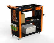 Тележка инструментальная Metalex Тип 2А 800х400х800 3 полки (оранжево-черный)