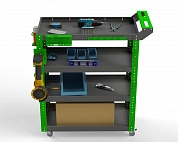 Тележка инструментальная Metalex Тип 1 800х400х950 4 полки (серо-зеленый)