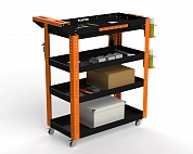 Тележка инструментальная Metalex Тип 1А 700х450х950 4 полки (оранжево-черный)