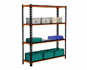 Стеллаж Metalex MID 1800х1800х600 4 полки оранжево-чёрный