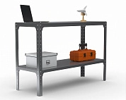 Стол-верстак Metalex серия KIT 950х1500х500 (одна полка) (серый)