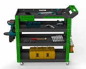 Тележка инструментальная Metalex Тип 2 900х450х950 4 полки (серо-зеленый)