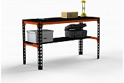 Стол металлический Metalex 750х1500х600 оранжево-чёрный