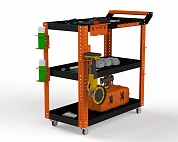 Тележка инструментальная Metalex Тип 1 800х450х950 3 полки (оранжево-черный)