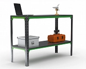 Стол-верстак Metalex серия KIT 950х1100х400 (одна полка) (серо-зеленый)
