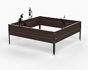 Грядка Metalex серия KitGarden 1000х1000х200 Коричневая